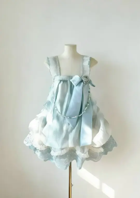 Cute Mint Green Homecoming Dress ,A-Line Spaghetti Straps Tiered Summer Dress Cami Dress RS1082