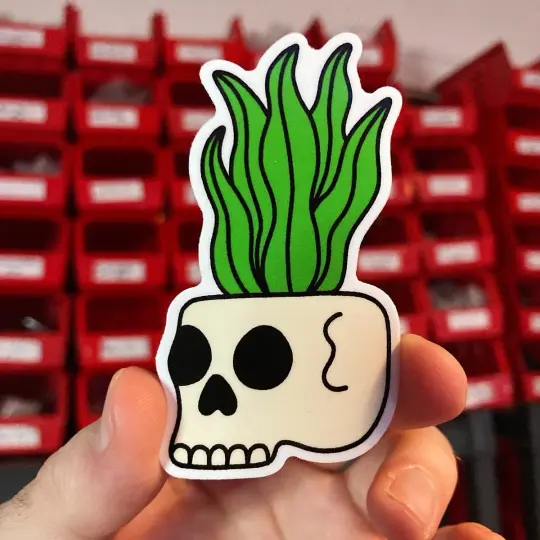Snake plant skull sticker