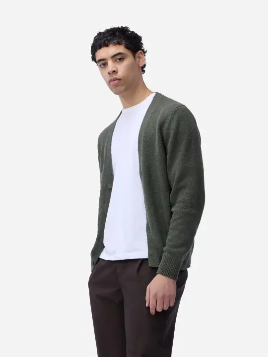 Classic Cardigan ~ Olive Boucle