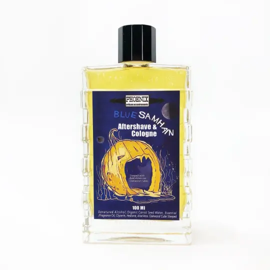 Blue Samhain Aftershave/Cologne | Sandalwood, Burnt Sugar, Oakwood, Bourbon, Pumpkin | Aged 1 Year!
