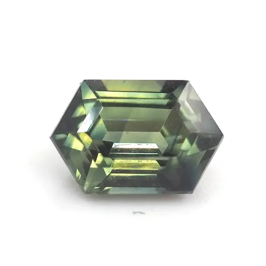 Green Australian sapphire emerald cut .79ct