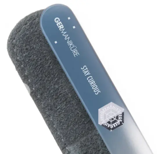 "Stay Curious" Germanikure Mantra Nail File and Suede Sleeve