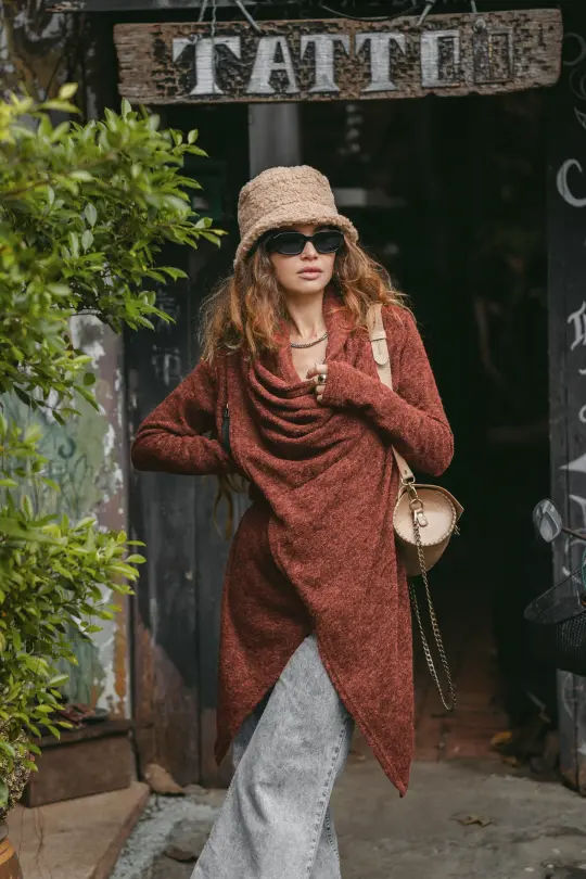 Cowl Neck Sweater Achara Brick