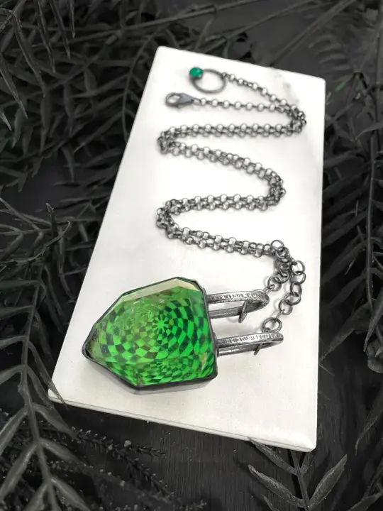 Glowing Green Vortex Pendant