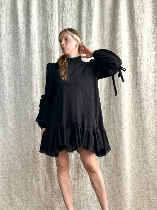 FW '26: The Chamber Mini Dress in Black Cotton (Pre-Order)