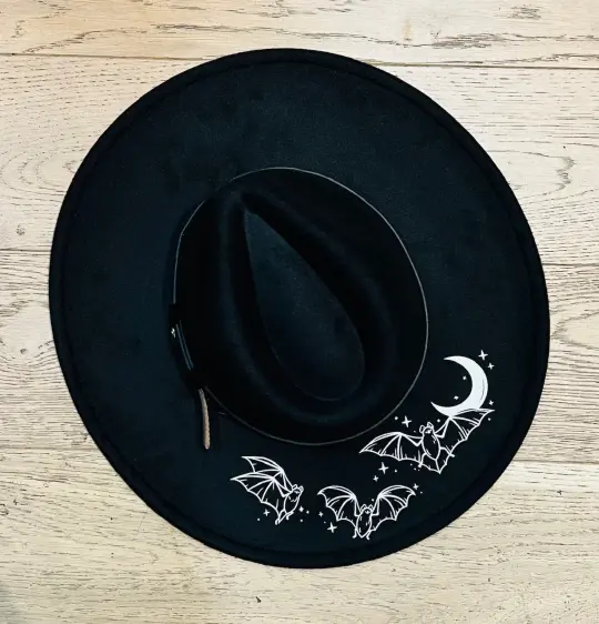 Batty Moon Vegan Felt XL Wide Brim Hat