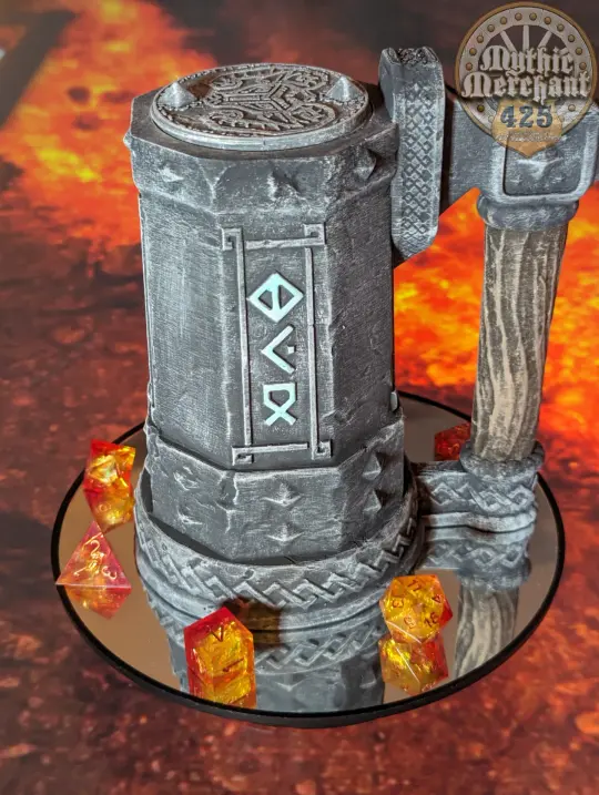Dwarven 3D Printed Mythic Mug Drink Koozie | Dwarf Dice Vault | Mug Stein | Tabletop RPG Gaming Cosplay - Dungeons and Dragon DnD Wargaming