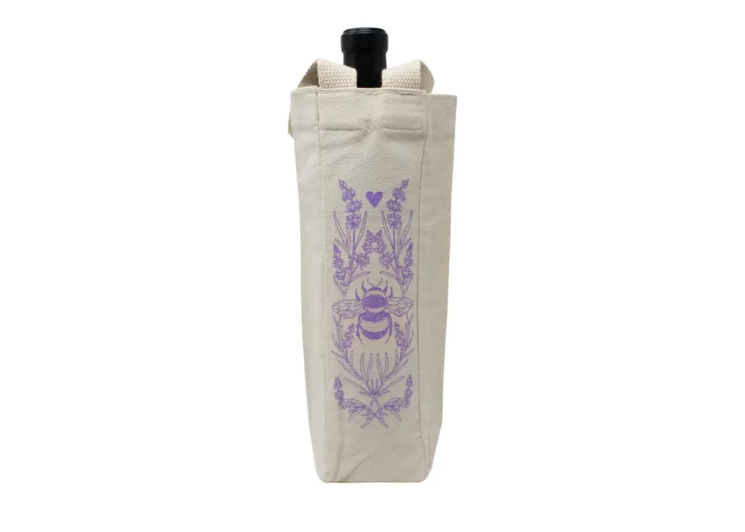 Lavender Bee Wine Tote
