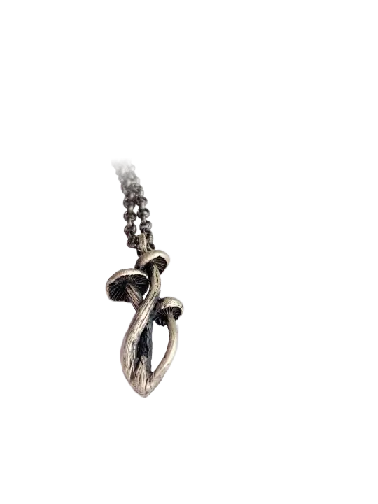 Mushroom trio necklace