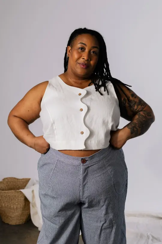 Wavy Top - Linen