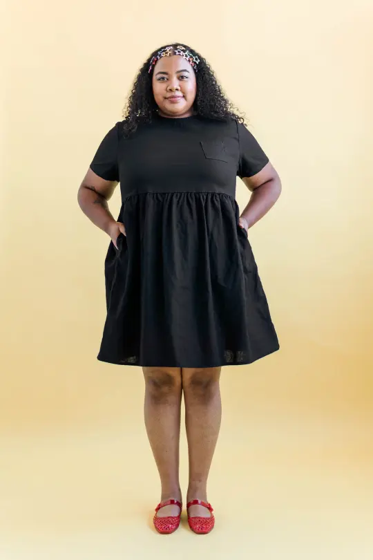 BLACK LINEN EVERYDAY DRESS