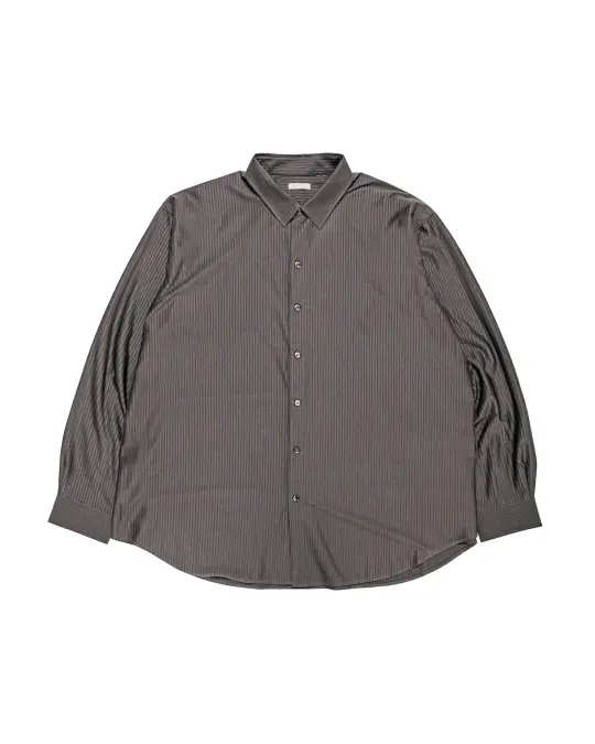KANEMASA PHIL 46G Stripe Atmosphere Shirt Charcoal Brown