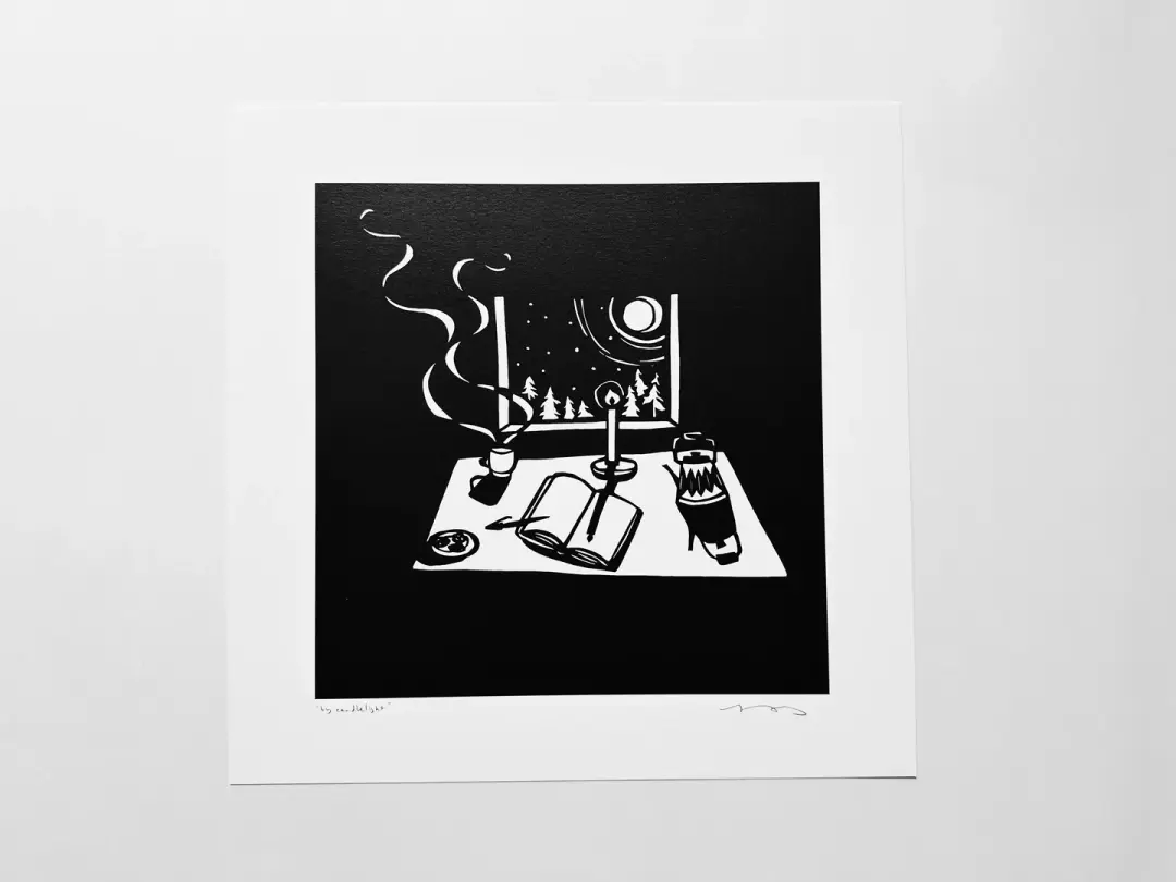 "By Candelight" 12x12" Print
