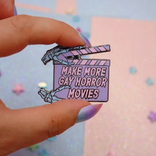 Make More Horror Movies Enamel Pin