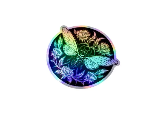Cicada Floral Sticker
