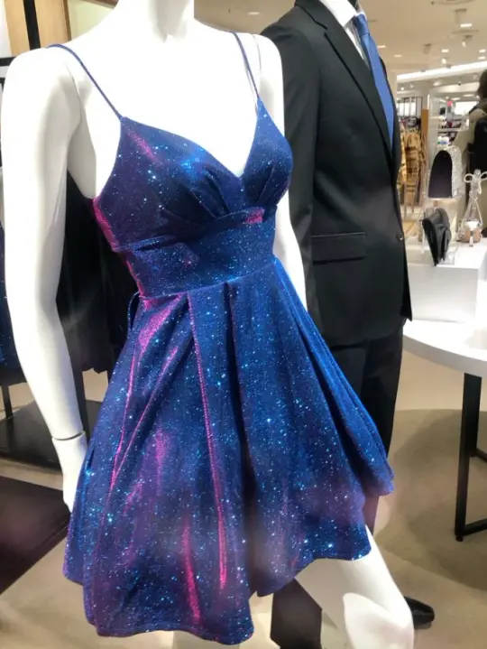 Glitter Gradient Women's Homecoming Dress Starry Corset Short Prom Dress Party Dress RS2614