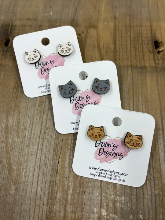 Cat Face Stud
