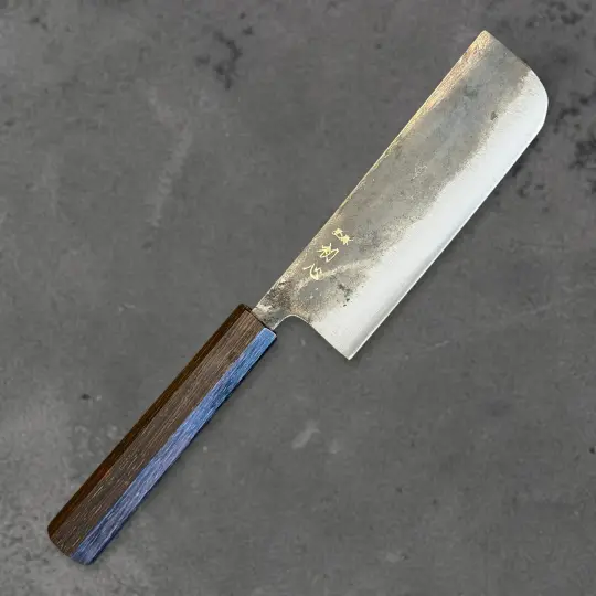 Hatsukokoro Kurogane Blue #2 Kurouchi Nakiri 120mm