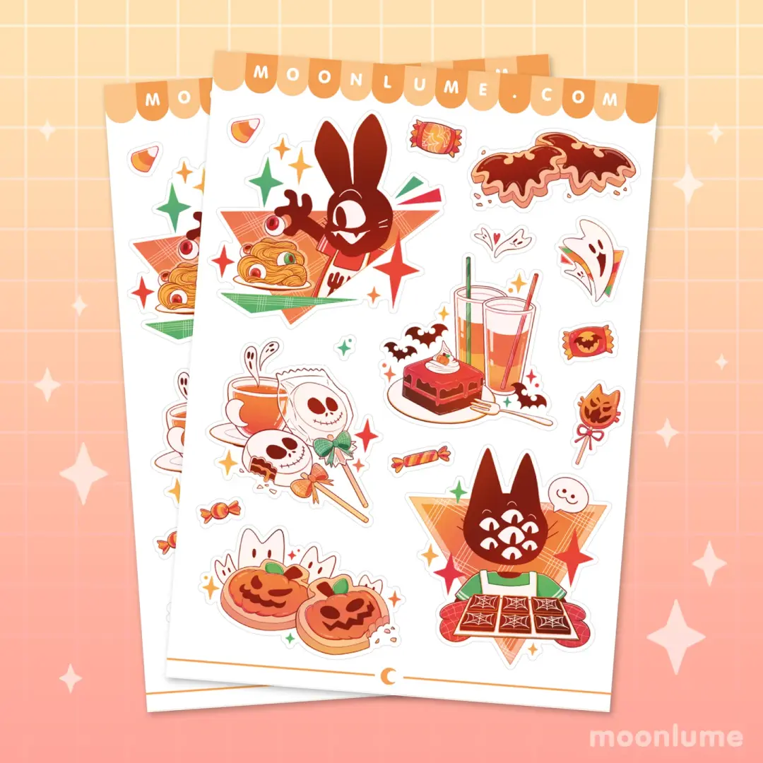 Halloween Food - Spooky Town - matte vinyl sticker sheet