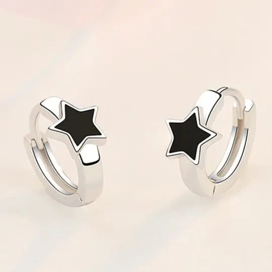 Bowie Blackstar Hoop Earrings