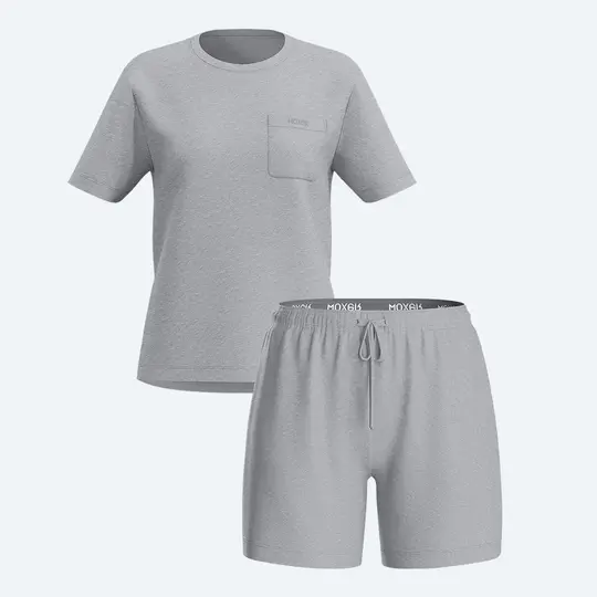 Sleep Set Short Sleeve Heather Grey
