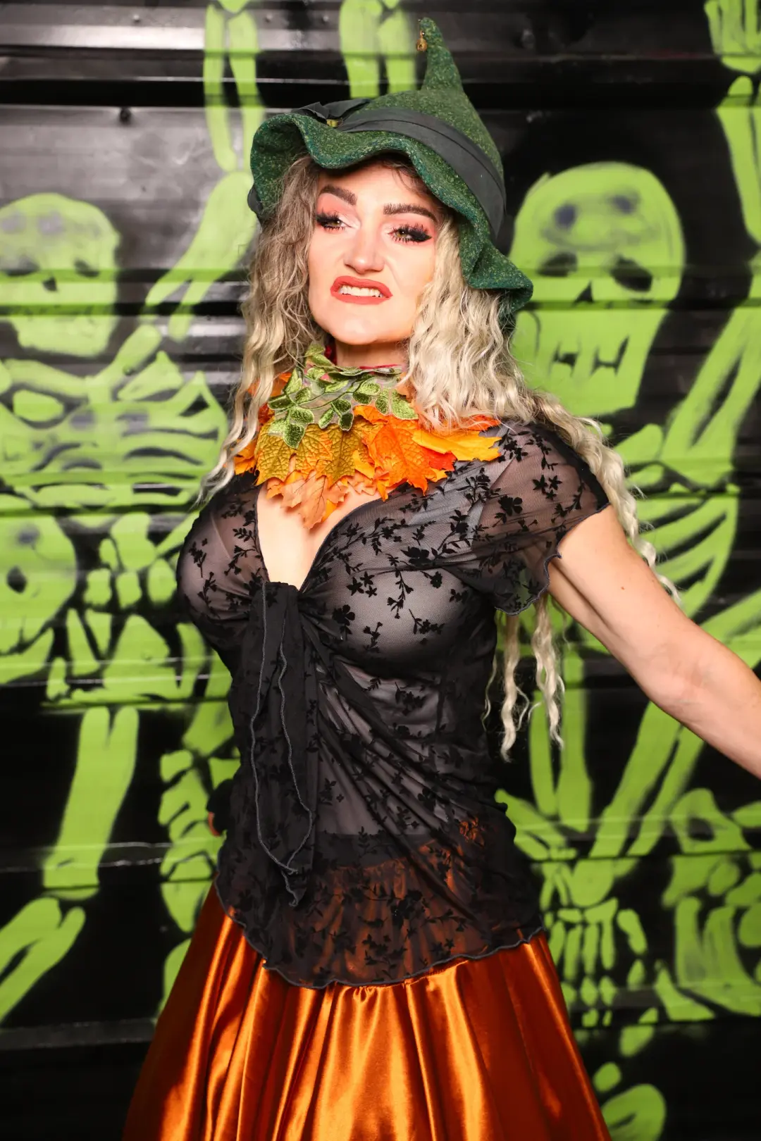 Knotty Blouse in Black Stretch Burnout Mesh - Spooky Saturday Part 8