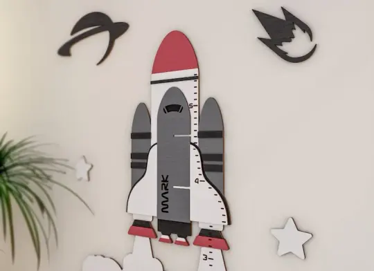Spaceship - Wooden Height Chart | Growth Chart