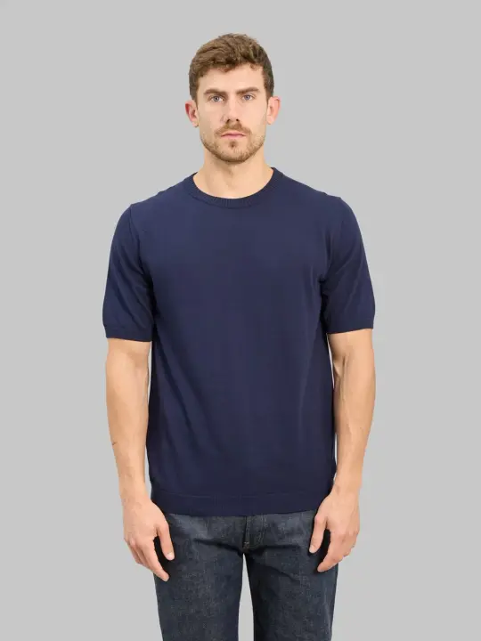 Mooncastle 12G Ice Cotton Crewneck T-Shirt Navy