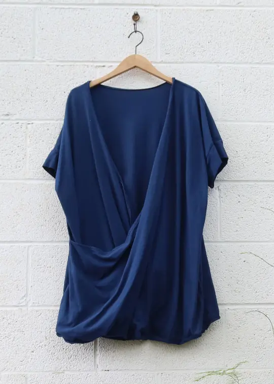 SAMPLE SALE - Layering Magnolia Tunic Kaftan / 2XS-S / Organic Cotton / Sapphire / (112)