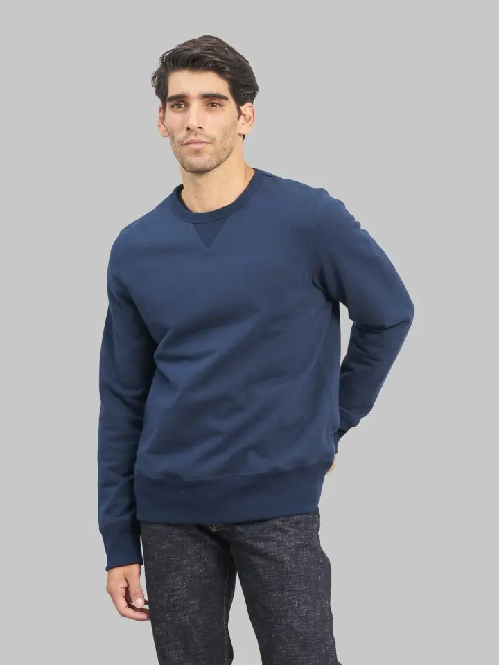 Merz b. Schwanen 3S48 Loopwheeled 12.4oz Classic Fit Heavy Sweatshirt Ink Blue