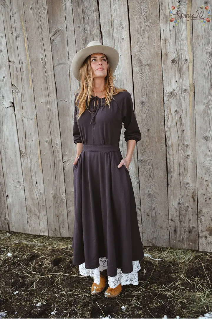 Organic Cotton Rosemary Dress in Hawthorn-Small