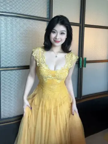 French Chic Yellow A-Line Sheer Straps Lace Embroidery Bodycon Maxi Women Dress Prom Dress RS295