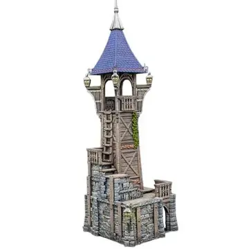 Watch Tower 28mm 3D printed medieval fantasy town terrain, painted example, front view