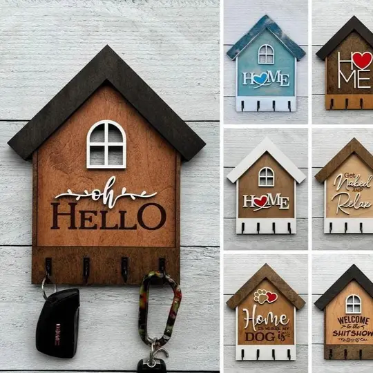 Wall Key Holder – Houseshaped Handcrafted Key Organizer