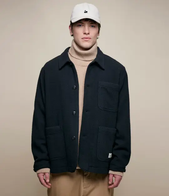 Traditionally Woven Burel Wool Worker's Jacket