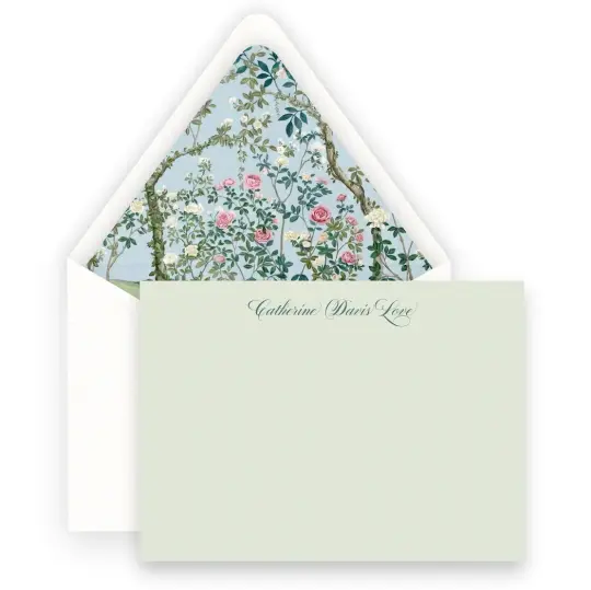Watercolor Chinoiserie Blue Lined Women's Stationery
