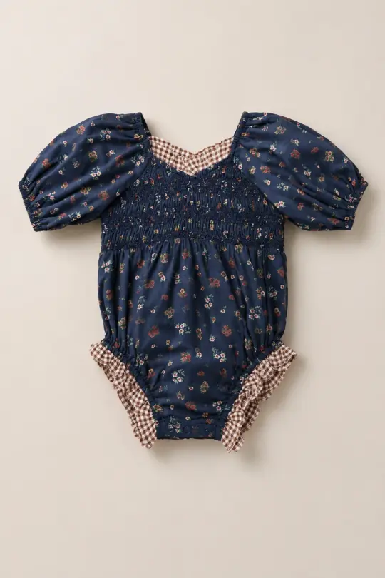 Baby Roselyn Romper in Midnight Lovelorn Ditsy
