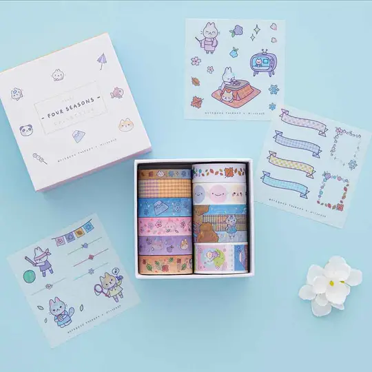 Tsuki ‘Four Seasons' Washi Tape Set ☾ @milkkoyo x NotebookTherapy