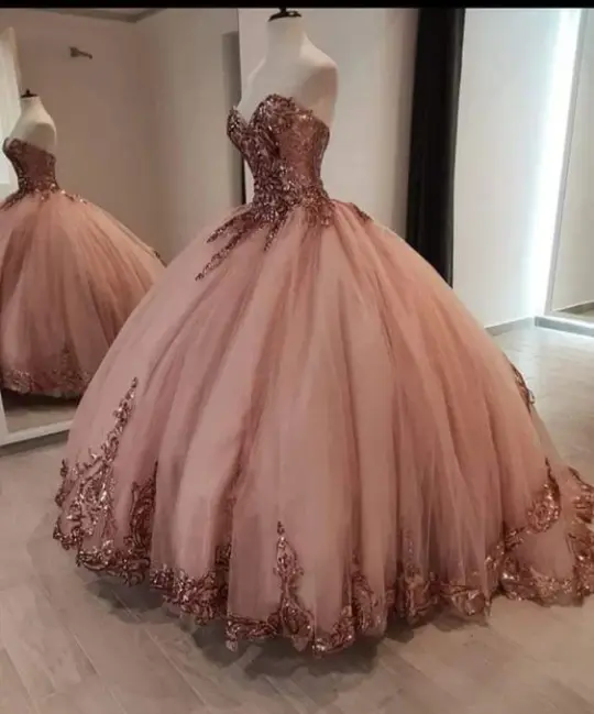 French Chic Pink Ball Gown Sweetheart Long Women Dress with Embroidery Evening Dress Birthday Dress RS066