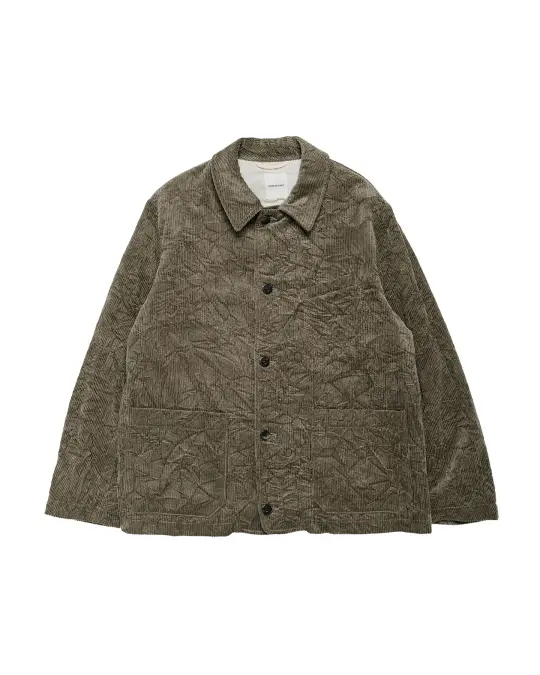 Sage de Cret CO Corduroy Crinkle Coverall Short Jacket Olive