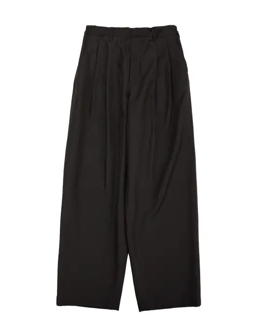 ssstein Wool Silk Wide Easy Trouser Dark Charcoal