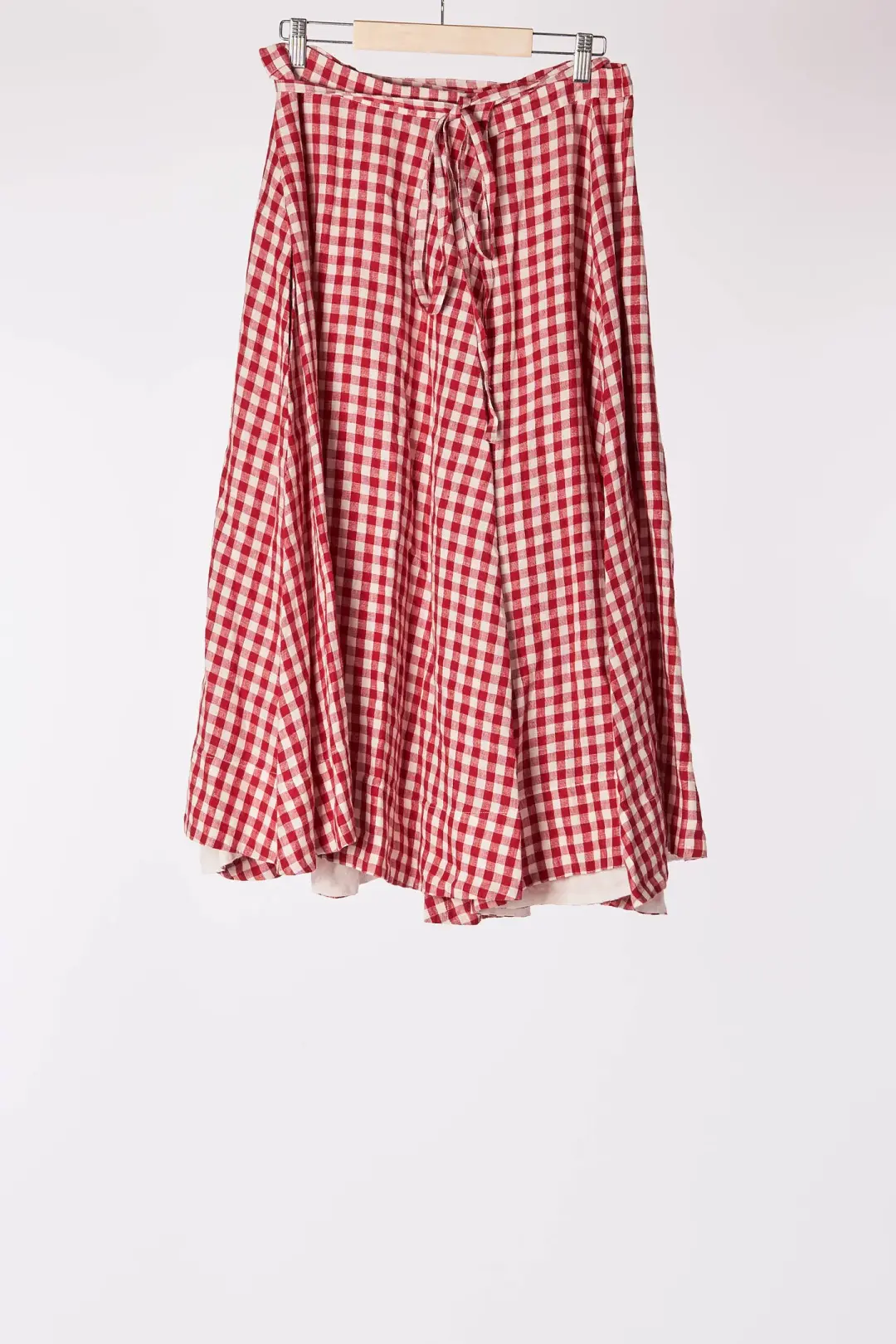 Red Gingham Wrap Skirt