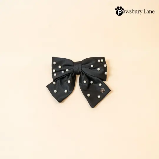 Sugar and Pearls - Jet  - Hair Bow - For You