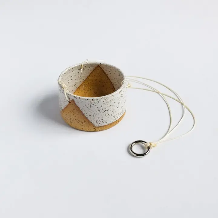 Hanging Planter Small White Mountain Speckled