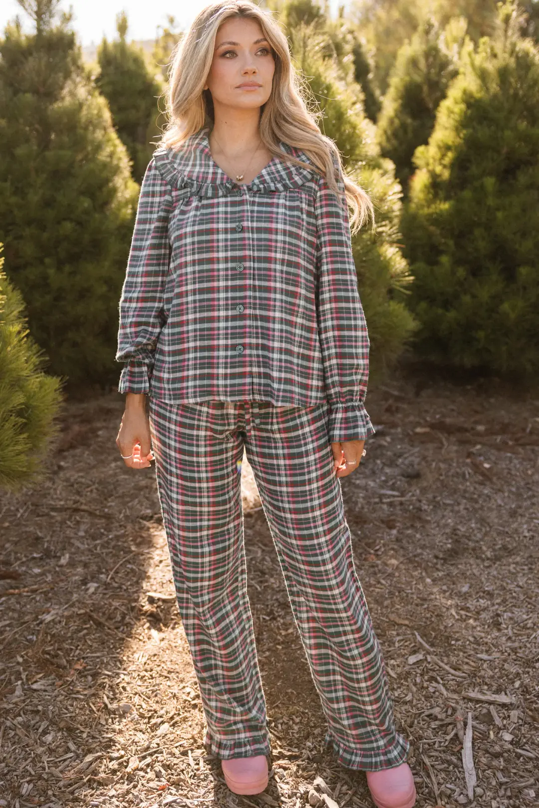 Marlo Pajama Set in Season's Greetings Plaid