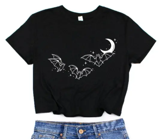 Batty Moon Cropped T-Shirt