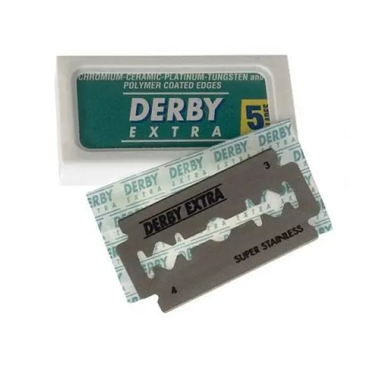 5 Derby Extra DE Blades- Super Stainless, 1 Pack of 5 Blades