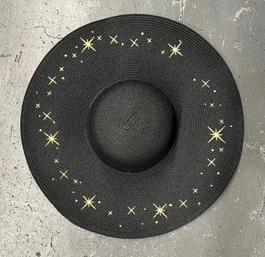 Starry Night Gold XL Brim Floppy Sun Hat