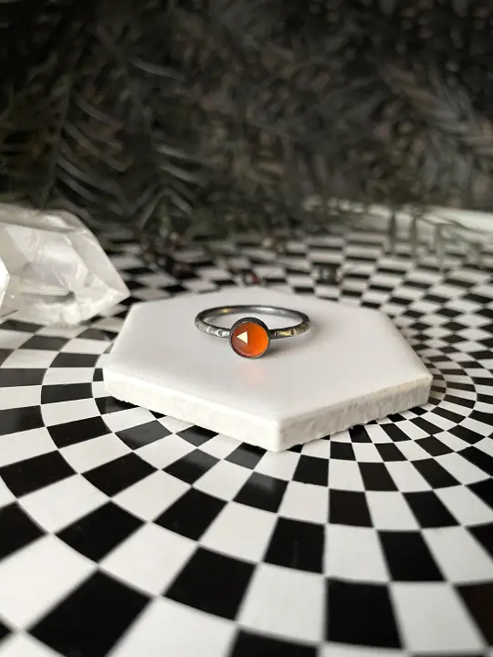 6mm Carnelian Ring in Sizes 5-11