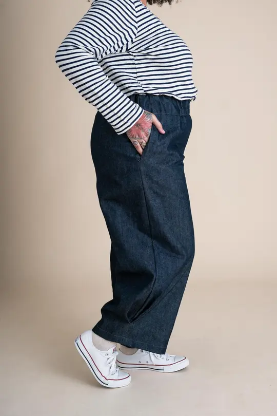Crescent Moon Pants in Cone Denim